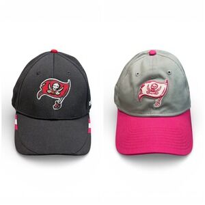 NFL Tampa Bay Buccaneers Black Pink Breast Cancer Awareness Cap Hats 2 Pack